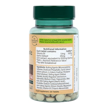 Holland & Barrett Enteric Coated Odourless Garlic 500mg 120 Tablets image 2