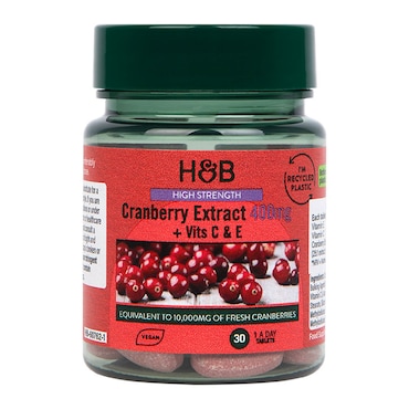 Holland & Barrett High Strength Cranberry Extract 400mg 30 Tablets image 1