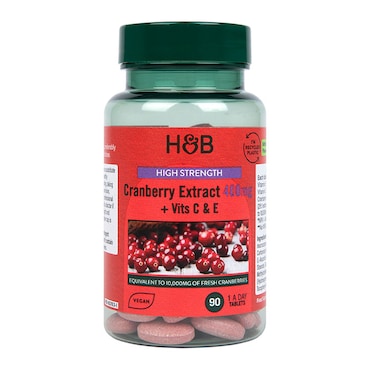 Holland & Barrett High Strength Cranberry Extract 400mg 90 Tablets image 1