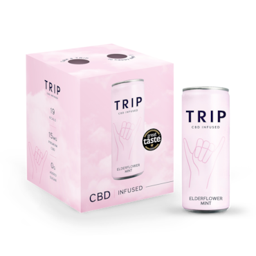 TRIP CBD Infused Multipack Elderflower Mint Drinks 4x 250ml