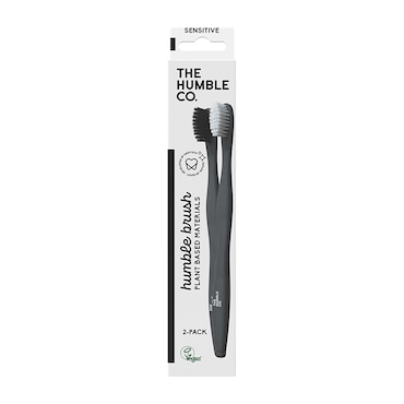 Humble Plant Based Sensitive Toothbrush - Pack of 2 (Blue/Purple or Black/White) image 2