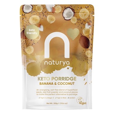 Naturya Keto Porridge Banana & Coconut 300g image 1