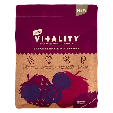 SlimFast Vitality Balanced Nutrition Shake Strawberry & Blueberry 480g image 1