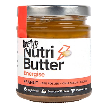 Knottys Nutri-Butter Energise Peanut Butter with Bee Pollen & Chia Seeds 180g image 1