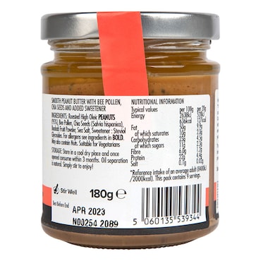 Knottys Nutri-Butter Energise Peanut Butter with Bee Pollen & Chia Seeds 180g image 2