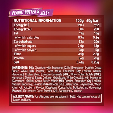 Grenade Peanut Butter & Jelly Protein Bar 60g image 2