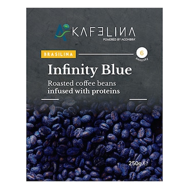 Kafelina Infinity Blue Coffee Beans with Blue Spirulina 250g