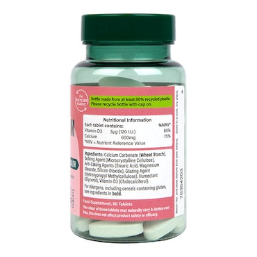 Holland & Barrett Calcium + Vitamin D 600mg 60 Tablets image 2