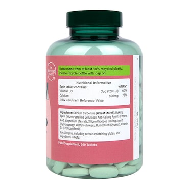 Holland & Barrett Calcium 600mg & Vit D 240 Tablets image 2