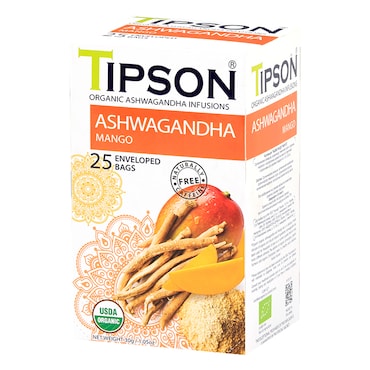 Tipson Organic Ashwagandha Mango (25 Enveloped Tea Bags) image 2