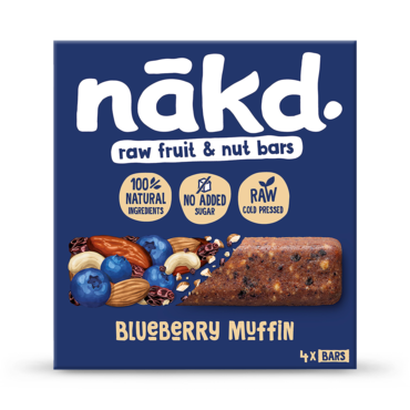 Nakd Raw Fruit & Nut Blueberry Muffin Bars 4 x 35g