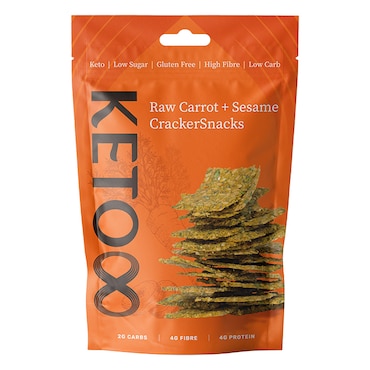 Keto8 Raw Carrot + Sesame CrackerSnacks 35g image 1