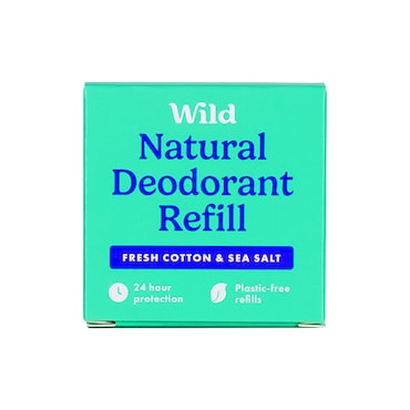 WILD Fresh Cotton & Sea Salt Natural Deodorant Refill 40g image 1