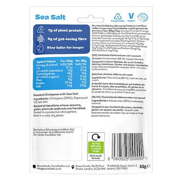 BRAVE Crunchy Chickpeas Sea Salt 35g image 2