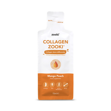 Zooki Marine Collagen 5,000mg, Mango Peach Flavour - 14x15ml Liquid Sachets