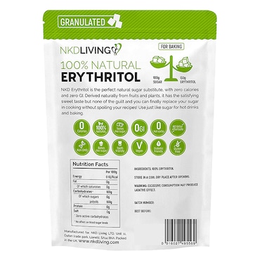 NKD Living Erythritol Granulated Natural Sugar Alternative 1kg image 2
