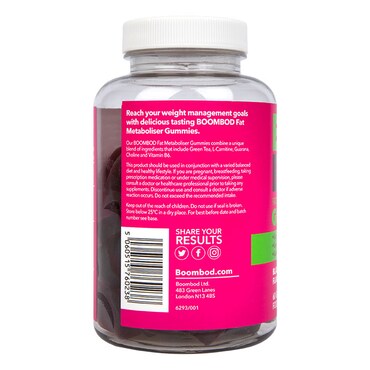 Boombod Fat Metaboliser 60 Gummies - Blackcurrant Flavour image 3