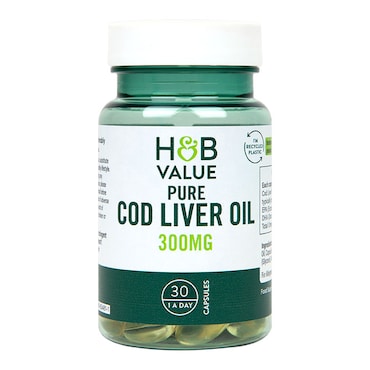 H&B Value Pure Cod Liver Oil 300mg 30 Capsules image 1