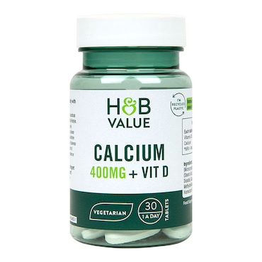 H&B Value Calcium 400mg + Vitamin D 30 Tablets image 1