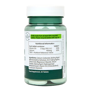 H&B Value Calcium 400mg + Vitamin D 30 Tablets image 3