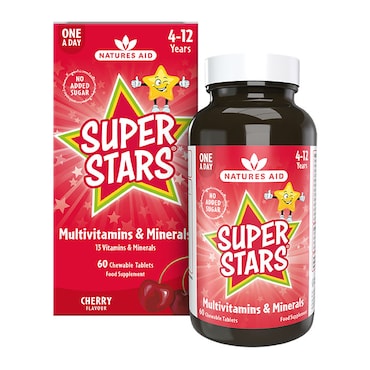 Natures Aid Super Stars Multivitamins & Minerals 60 Tablets image 1