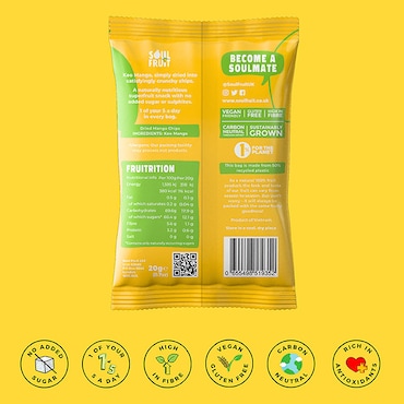 Soul Fruit Crunchy Dried Mango Chips 20g image 2