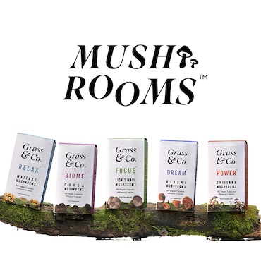 Grass & Co. BIOME Chaga Mushrooms with Curcumin + Ginger 60 Vegan Capsules image 5