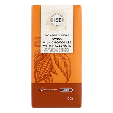 Holland & Barrett Swiss Milk Chocolate with Hazelnut 100g image 2