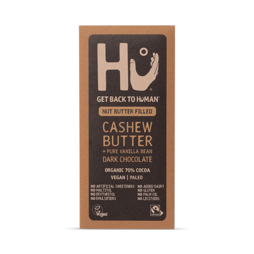 Review of Hu Cashew Butter + Pure Vanilla Bean Dark Chocolate Bar 60g