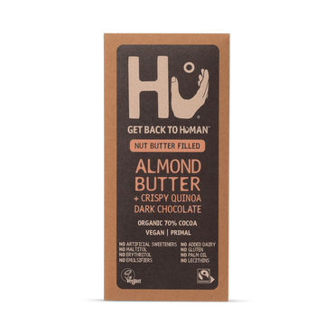 Review of Hu Almond Butter + Crispy Quinoa Dark Chocolate Bar 60g