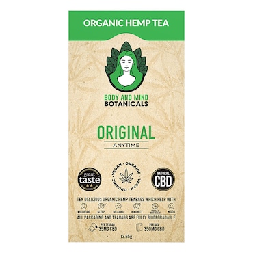 Body & Mind Botanicals CBD Hemp Tea Original 10 Tea Bags image 1