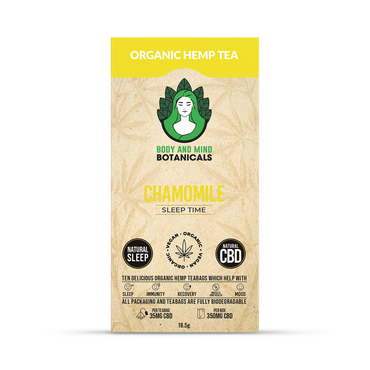 Body & Mind Botanicals CBD Hemp Tea Chamomile 10 Tea Bags