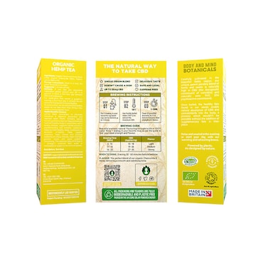 Body & Mind Botanicals CBD Hemp Tea Chamomile 10 Tea Bags image 2