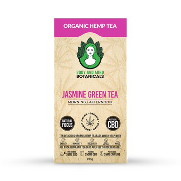 Body & Mind Botanicals CBD Hemp Tea Jasmine 10 Tea Bags