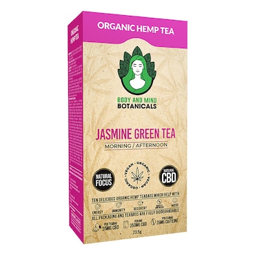 Body & Mind Botanicals CBD Hemp Tea Jasmine 10 Tea Bags image 2