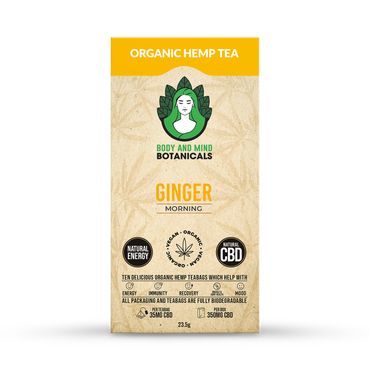 Body & Mind Botanicals CBD Hemp Tea Ginger 10 Tea Bags
