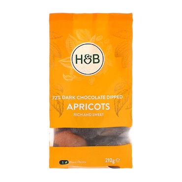 Holland & Barrett Dark Chocolate Dipped Apricots 210g image 1