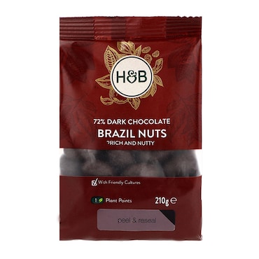Holland & Barrett Dark Chocolate Brazil Nuts 210g image 1