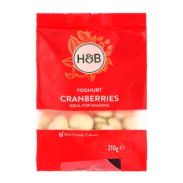 Holland & Barrett Yoghurt Flavour White Chocolate Coated Cranberries 210g image 1