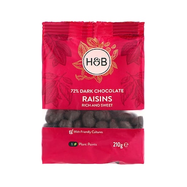 Holland & Barrett Dark Chocolate Raisins 210g image 1