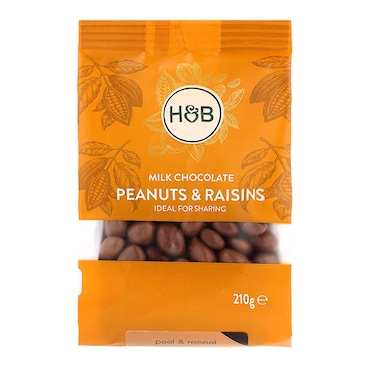 Holland & Barrett Milk Chocolate Peanut & Raisins 210g image 1
