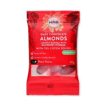 Holland & Barrett Dark Chocolate Raspberry Almonds 30g