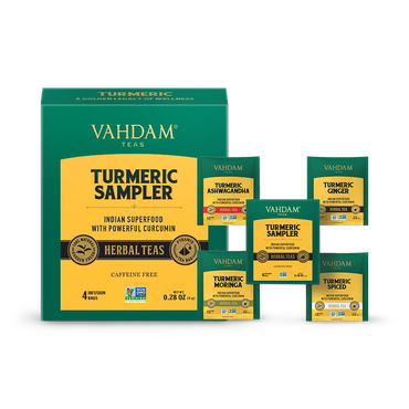 Vahdam Turmeric Tea Variety Pack (4 Tea Bags)