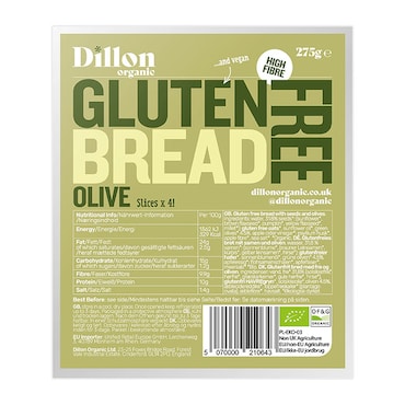 Dillon Organic Sliced Gluten Free Olive Bread 275g image 1