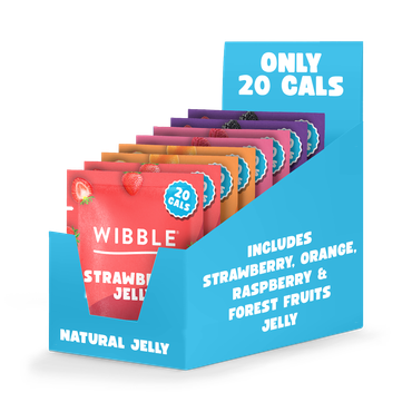 Wibble Vegan Variety Pack Jelly Crystals (Raspberry, Forest Fruits, Strawberry & Orange) 456g
