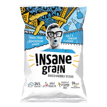 Insane Grain Salt & Vinegar Baked Knobbly Sticks 80g image 1