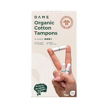 DAME Super Cotton Tampons 16 Pack image 1