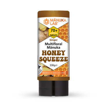 Manuka Lab Multifloral Manuka Honey Ginger Squeeze MGO 70 330g