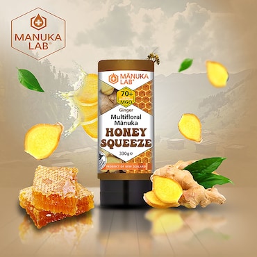 Manuka Lab Multifloral Manuka Honey Ginger Squeeze MGO 70 330g image 2