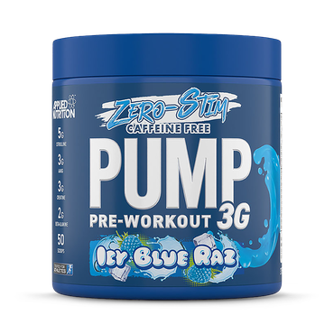 Applied Nutrition Caffeine Free Pump  3G Pre Workout Icy Blue Raz 375g